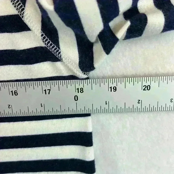 Soft Surroundings Women’s Tee Size Small Blue and White Stripe Boat Neck - Picture 8 of 8